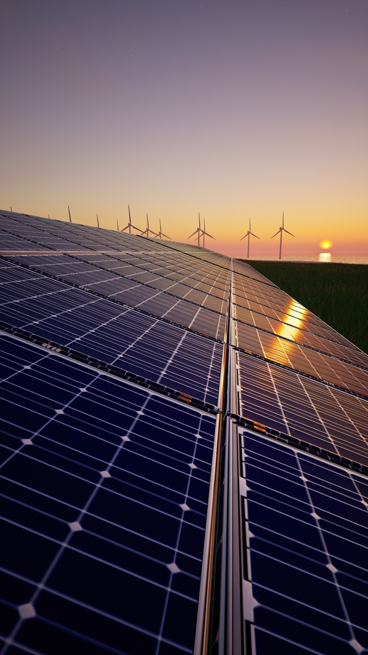 Solar panels and windmills